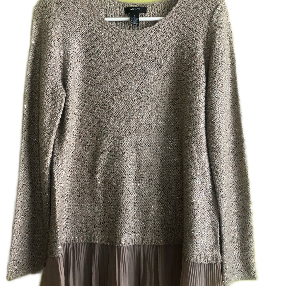 Alfani Long Sleeve Sparkly Sequins Sweater Top Size S